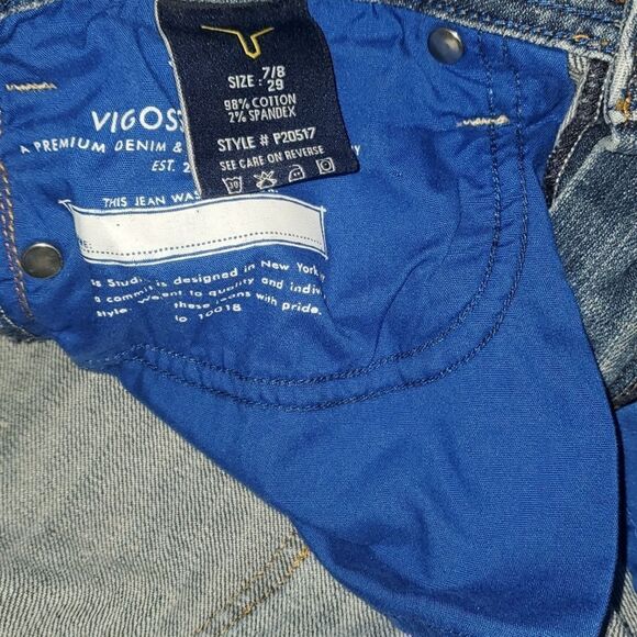 Vigoss Studio jeans women's size 7 / 8 blue The Ritz cropped skinny holes - Picture 14 of 16